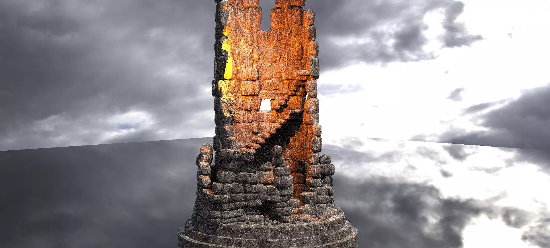 Medieval Witches Hollow Tree Tower 3 3D model_0