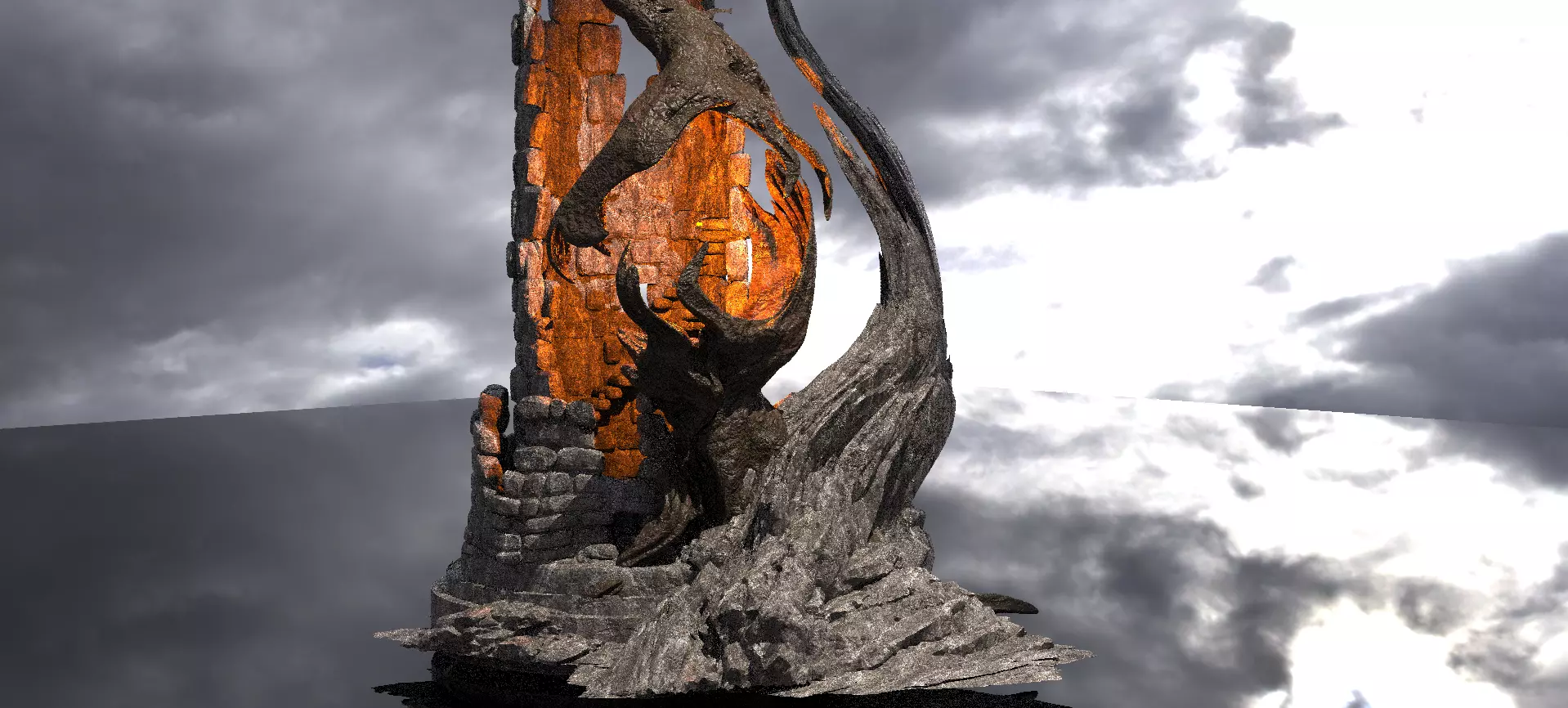 Medieval Witches Hollow Tree Tower 4  3D model_0