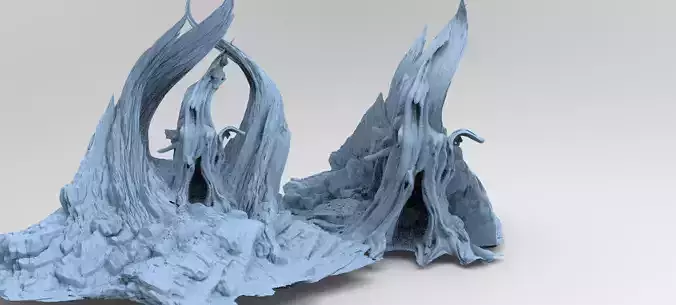 Medieval Witches Hollow Tree 2 models Rocks
