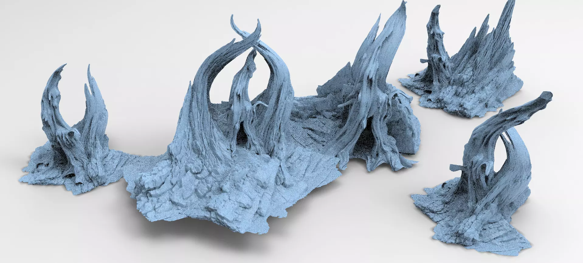 Medieval Witches Hollow Tree 5 models Rocks  3D model_0