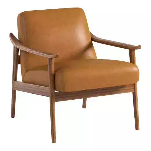 mid-century-leather-show-wood-chair tan leather lounge chair