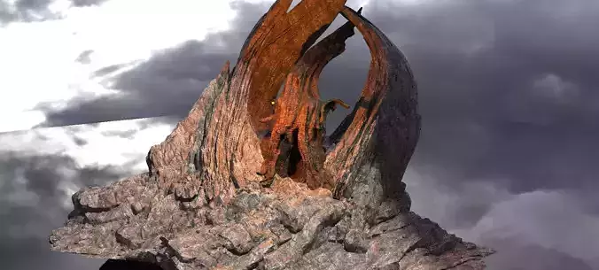Dark Ages Claw Sculpted tree Mountain 1 3D model