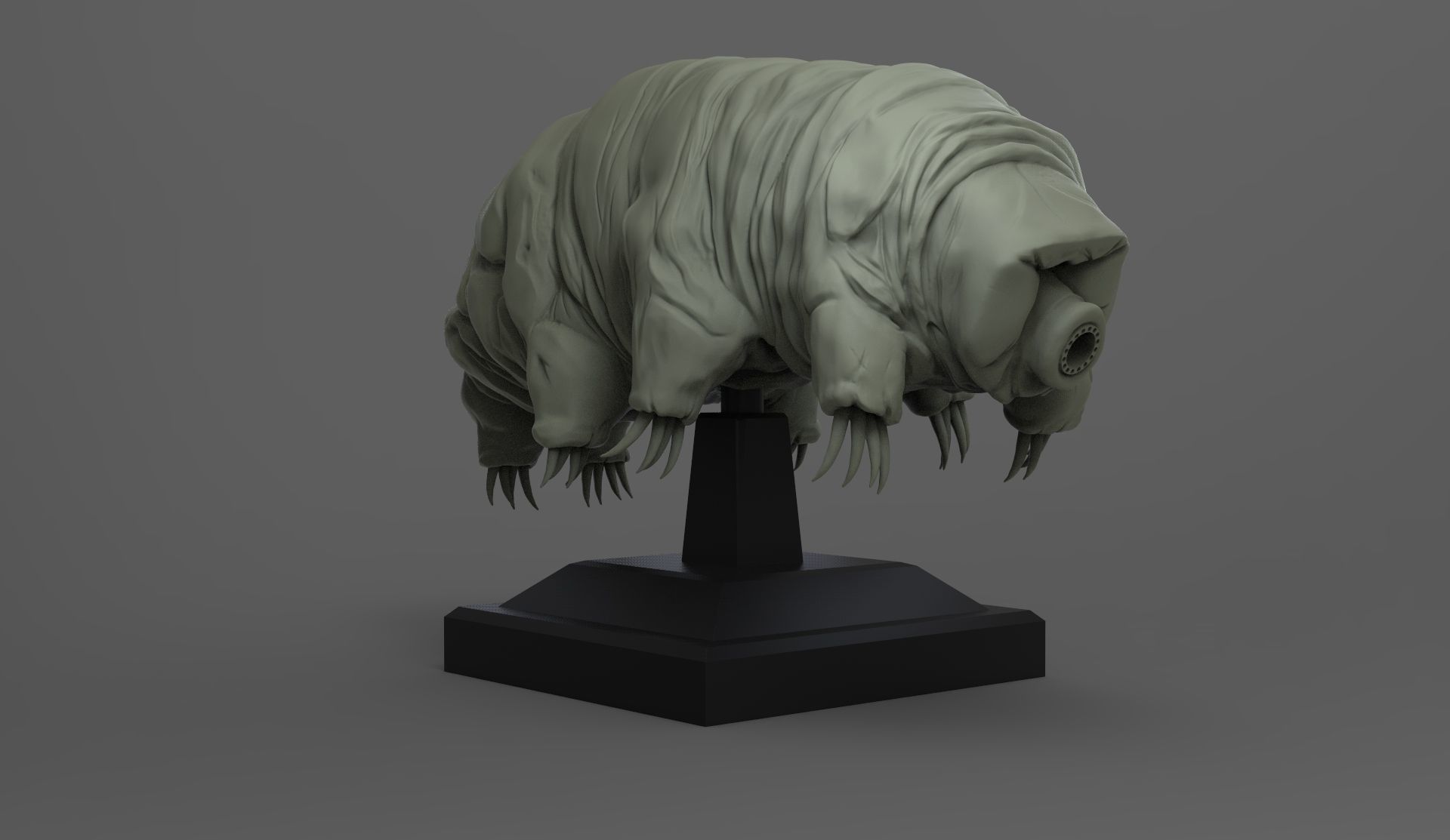 Tardigrade silver sculpture 3D print model_3