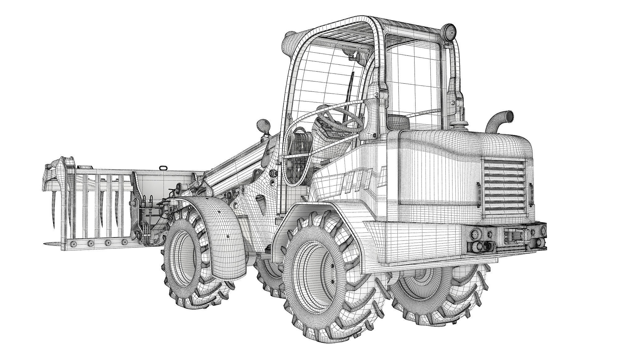 Telehandler Forklift 3D model_13