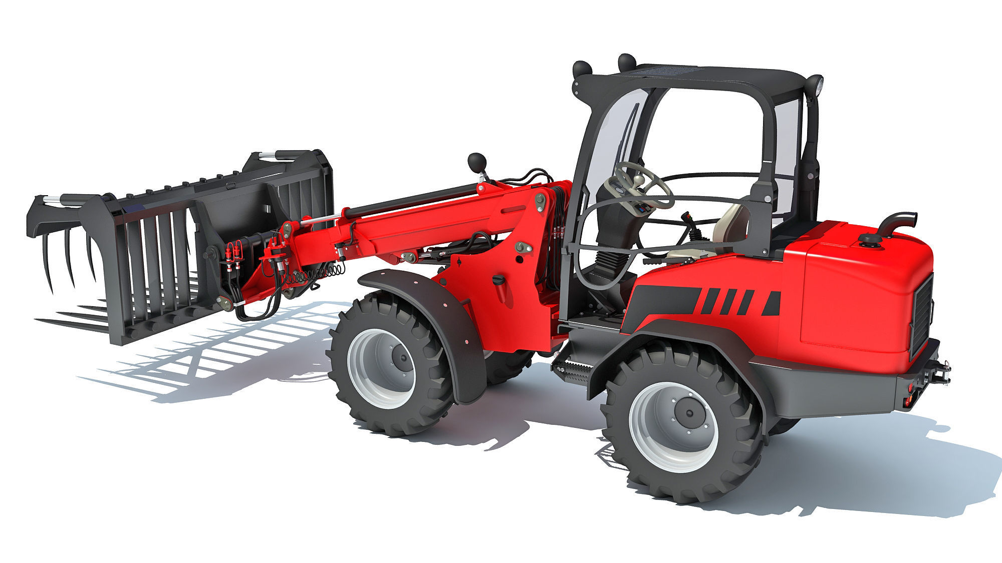 Telehandler Forklift 3D model_2