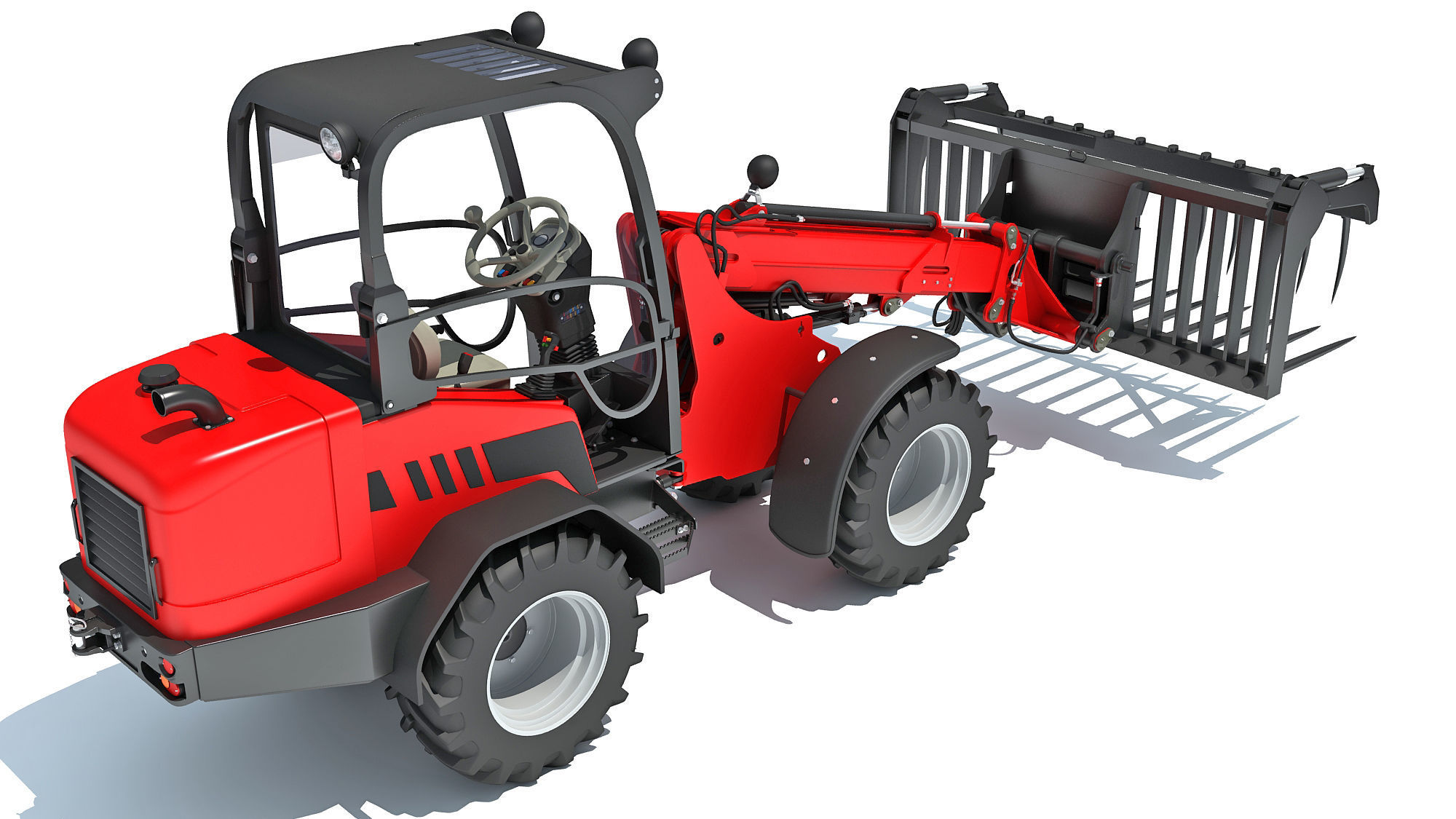 Telehandler Forklift 3D model_4