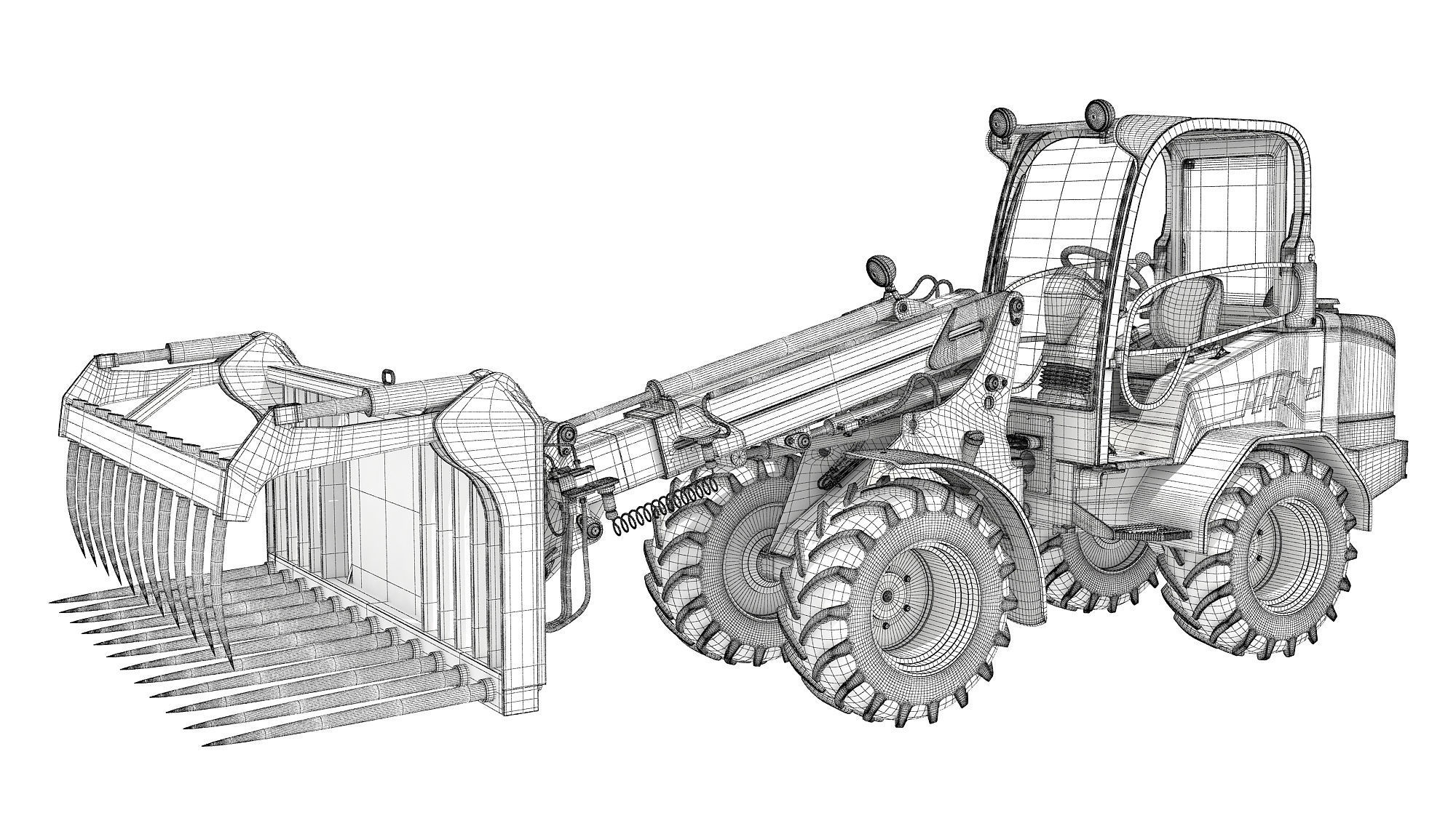 Telehandler Forklift 3D model_12