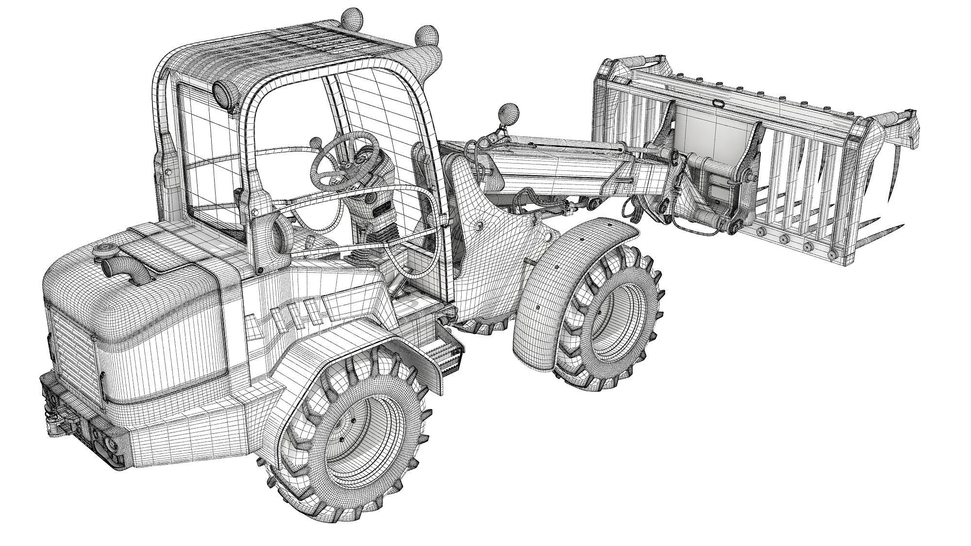 Telehandler Forklift 3D model_14