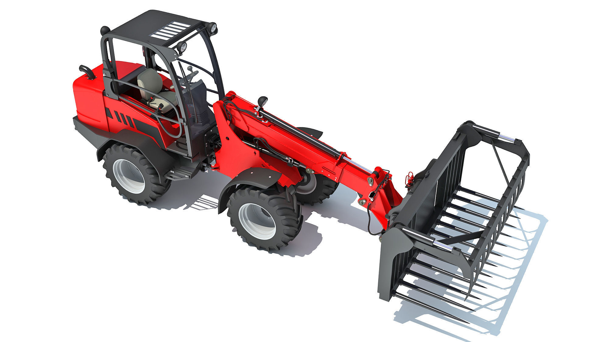 Telehandler Forklift 3D model_6