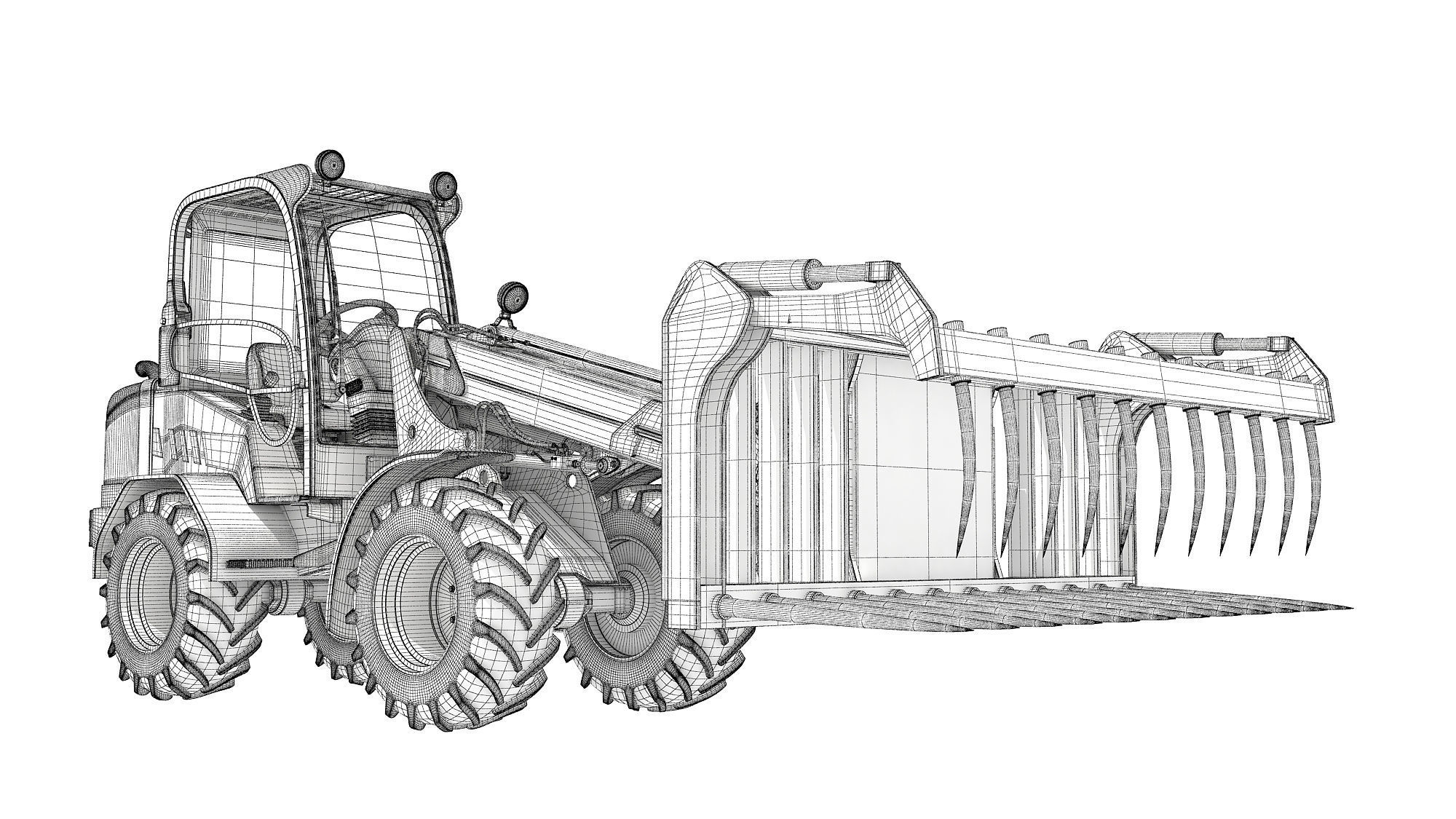 Telehandler Forklift 3D model_15