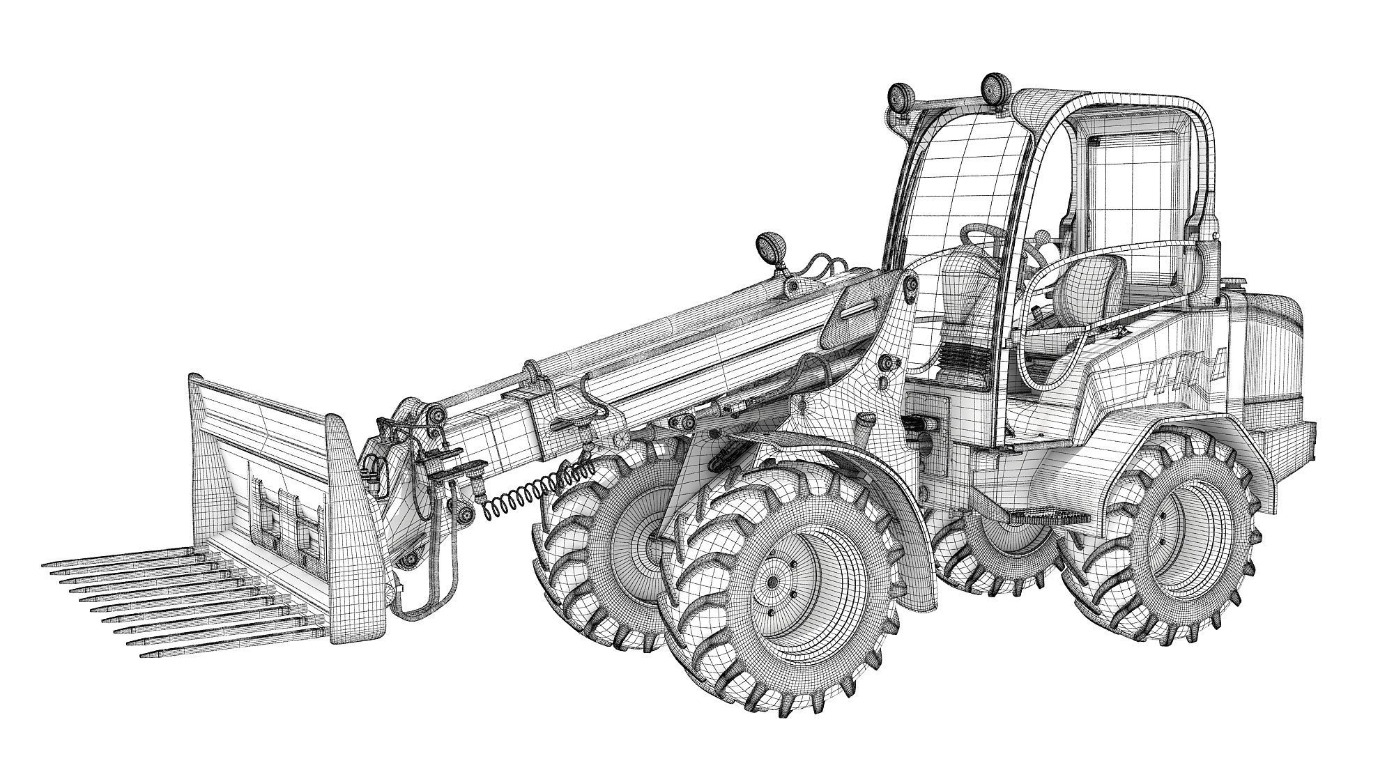 Grab Bucket Telehandler 3D model_12