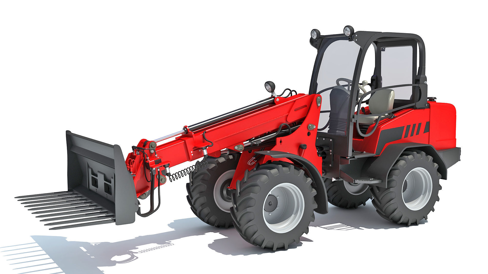 Grab Bucket Telehandler 3D model_8