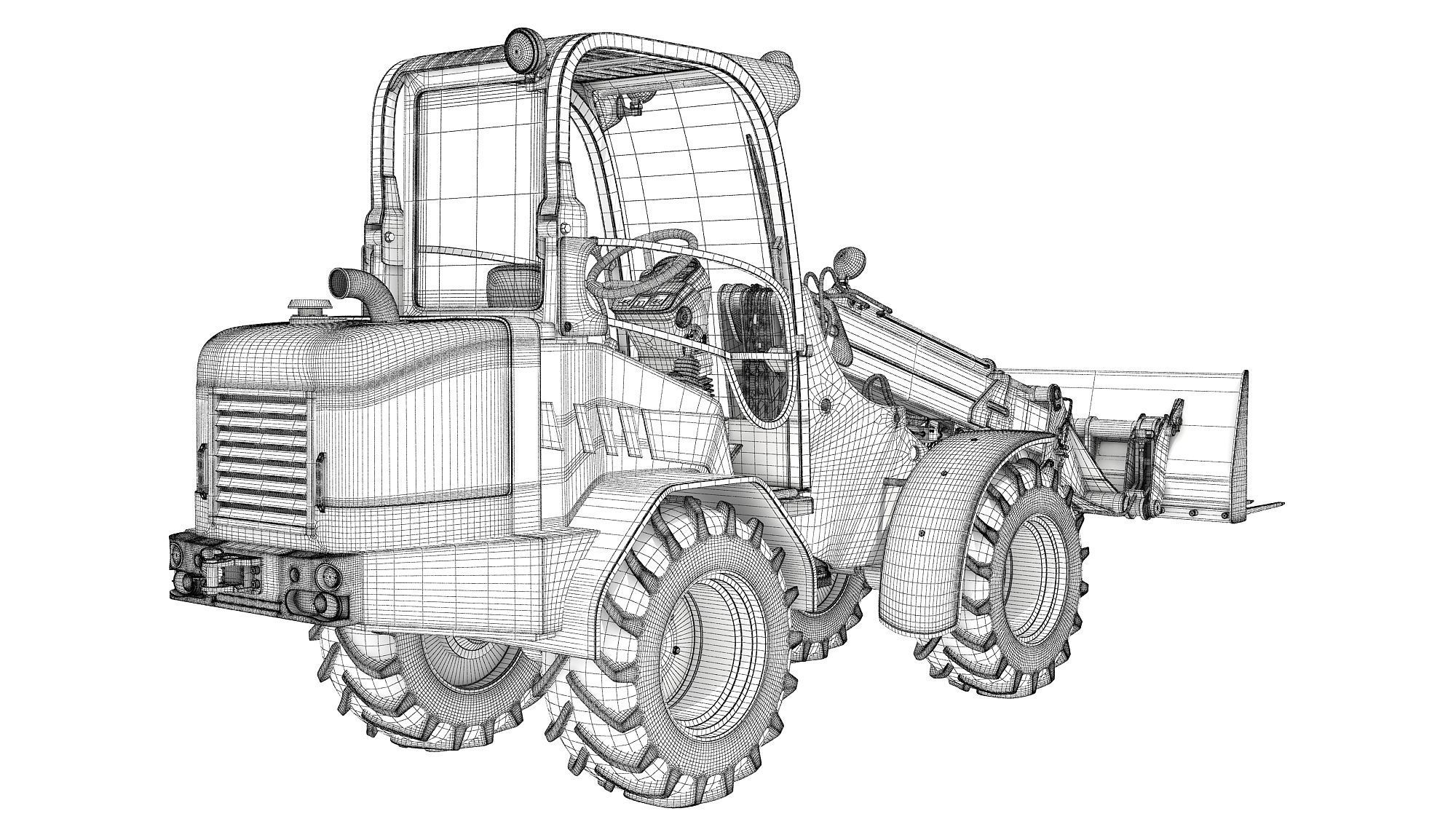 Grab Bucket Telehandler 3D model_14