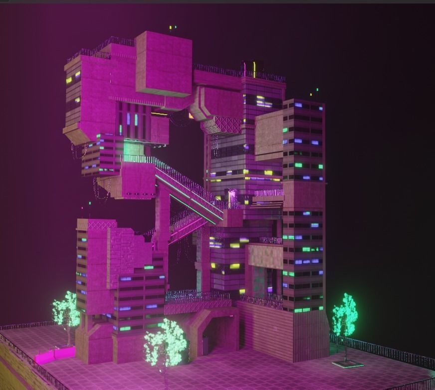 ABC Lettered Buildings - 36 Days of Type 3D model_27