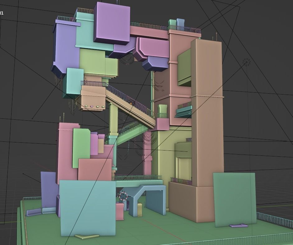 ABC Lettered Buildings - 36 Days of Type 3D model_36