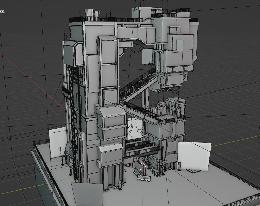 ABC Lettered Buildings - 36 Days of Type 3D model_42