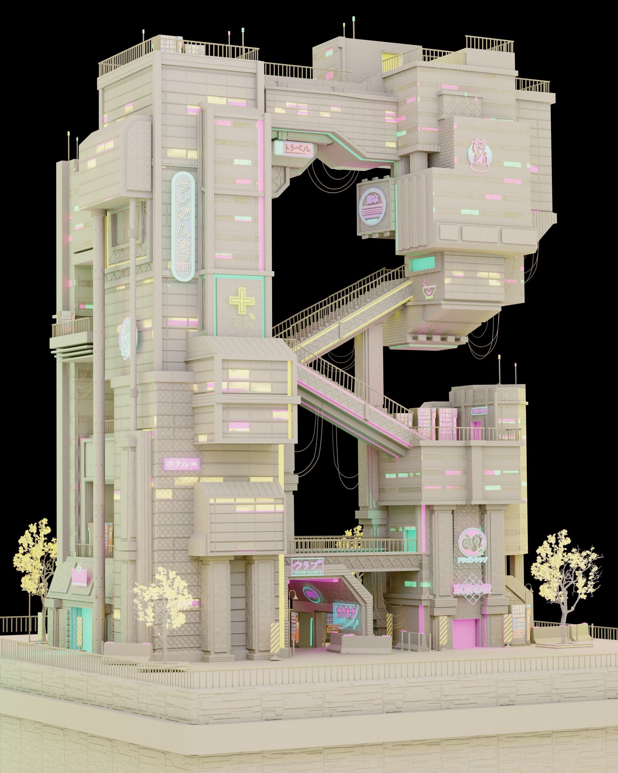 ABC Lettered Buildings - 36 Days of Type 3D model_67