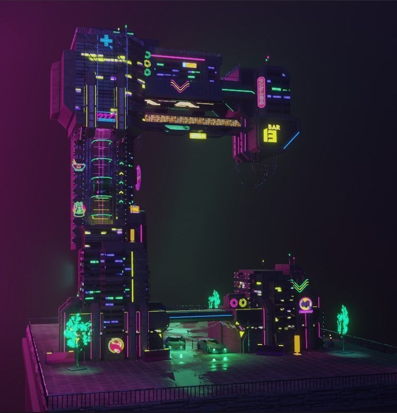 ABC Lettered Buildings - 36 Days of Type 3D model_46