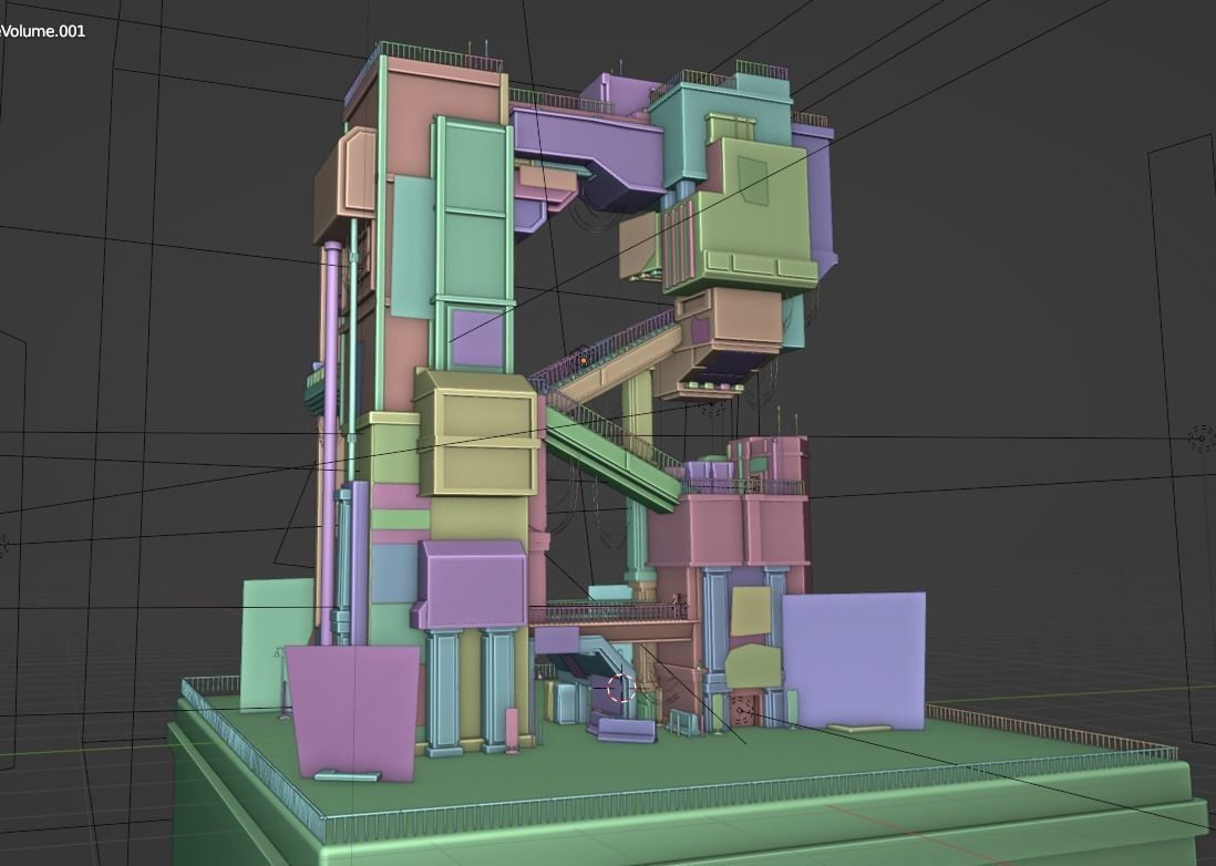 ABC Lettered Buildings - 36 Days of Type 3D model_34