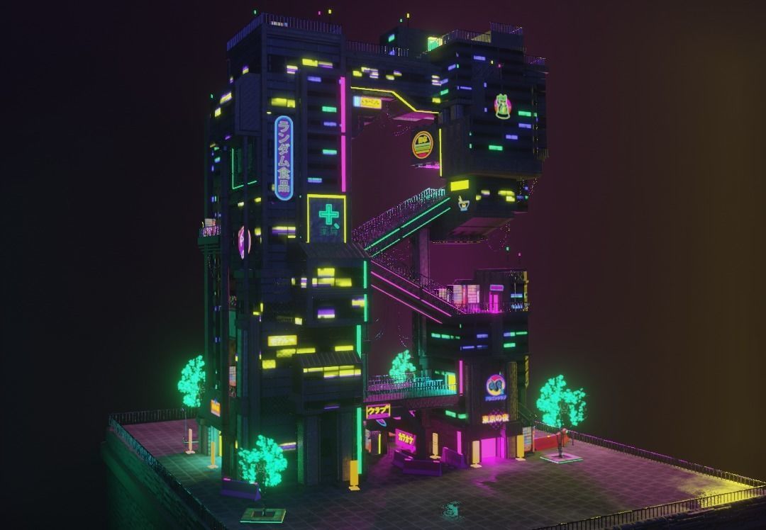 ABC Lettered Buildings - 36 Days of Type 3D model_26