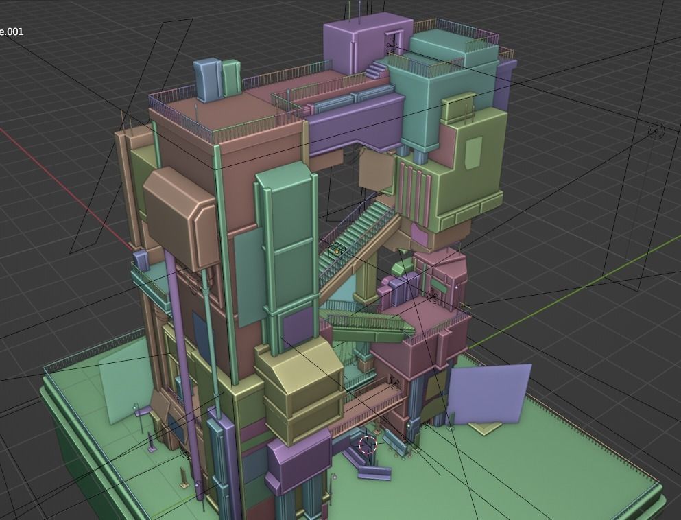 ABC Lettered Buildings - 36 Days of Type 3D model_37