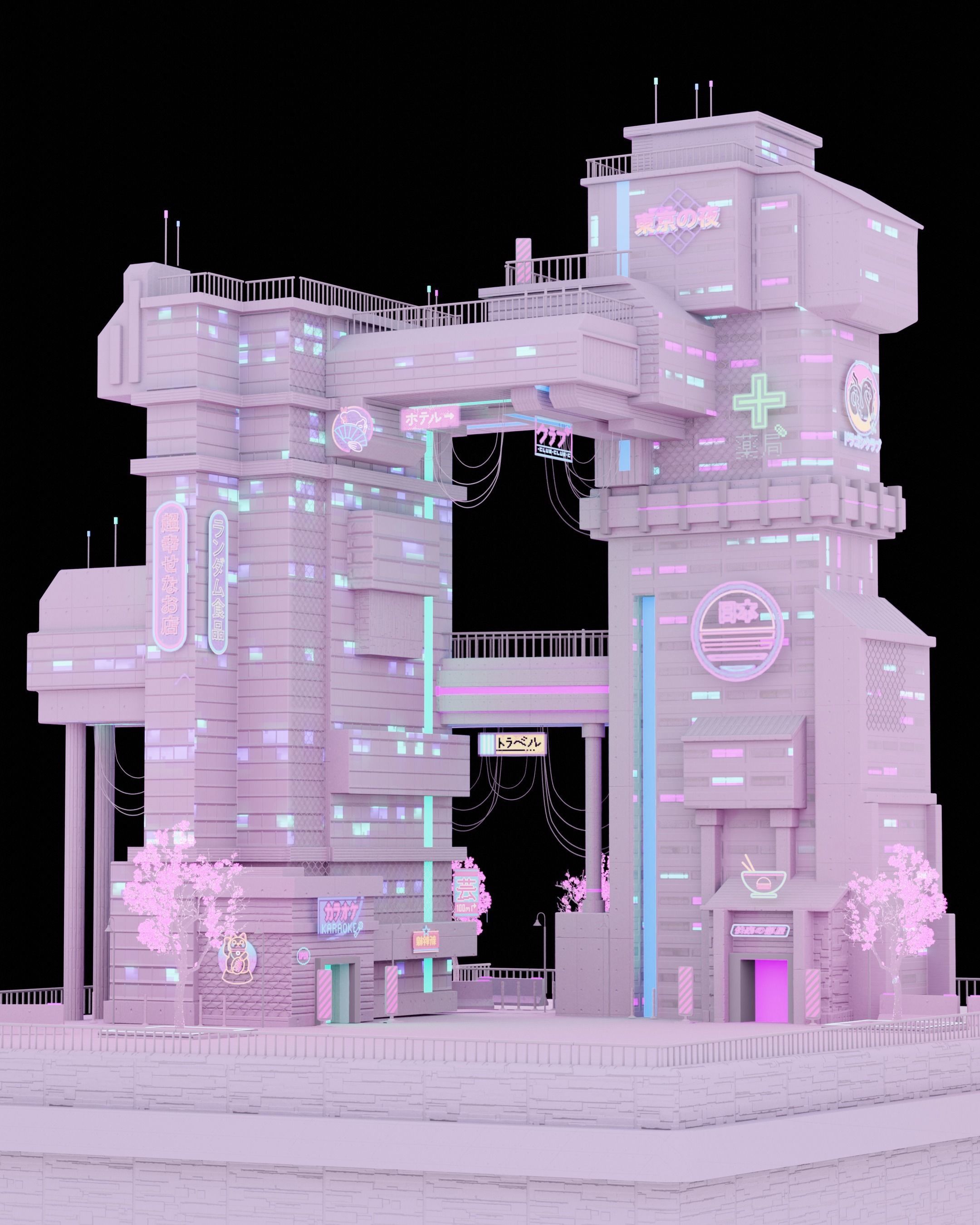 ABC Lettered Buildings - 36 Days of Type 3D model_66