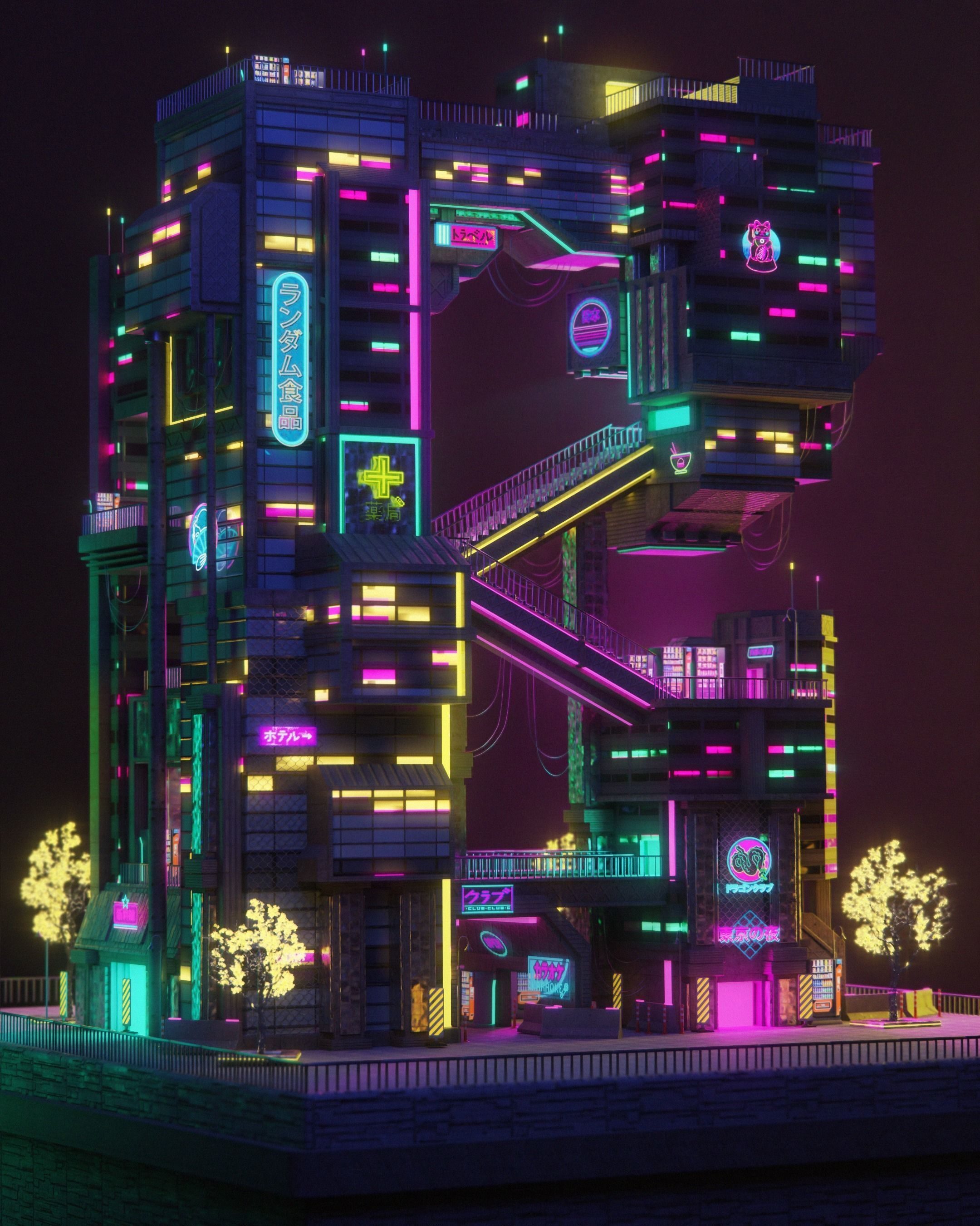 ABC Lettered Buildings - 36 Days of Type 3D model_4