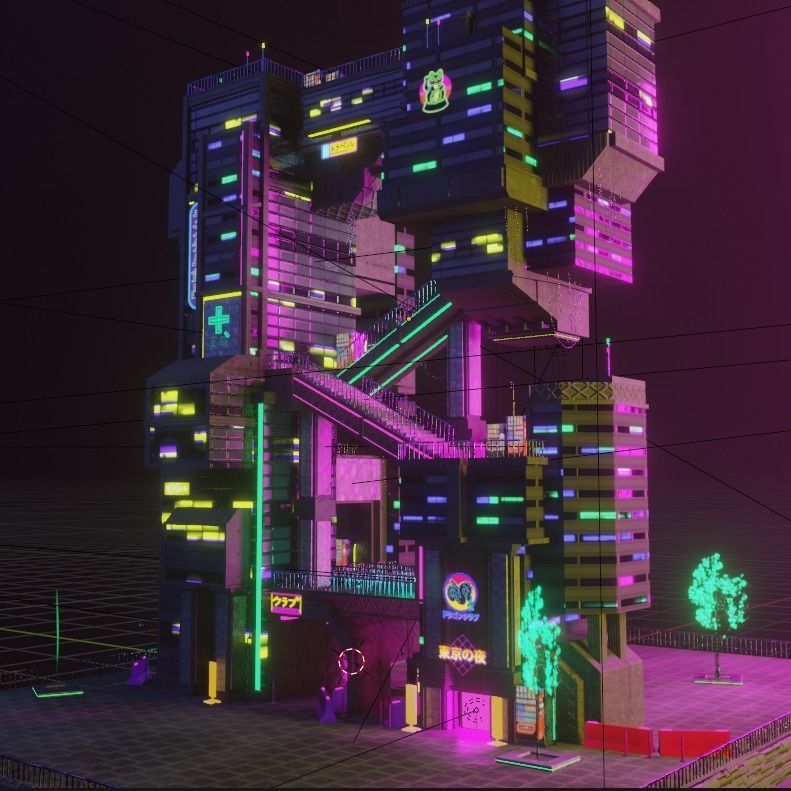 ABC Lettered Buildings - 36 Days of Type 3D model_28