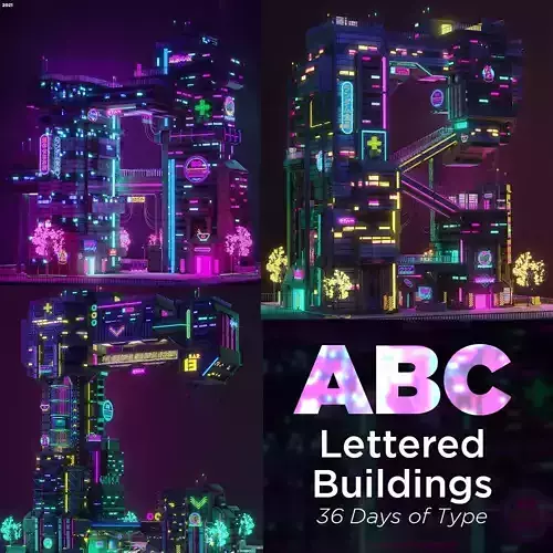 ABC Lettered Buildings - 36 Days of Type 3D model