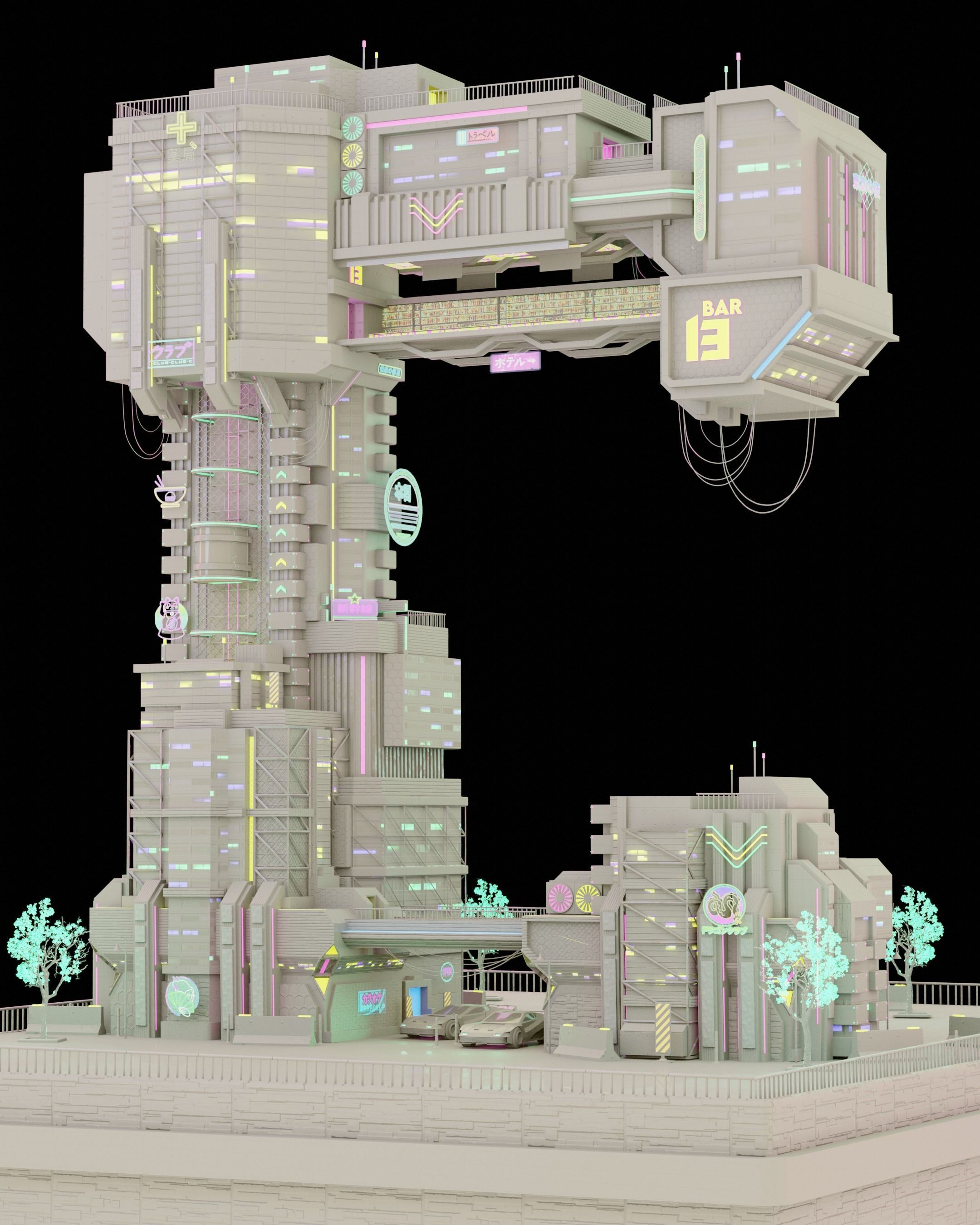 ABC Lettered Buildings - 36 Days of Type 3D model_68