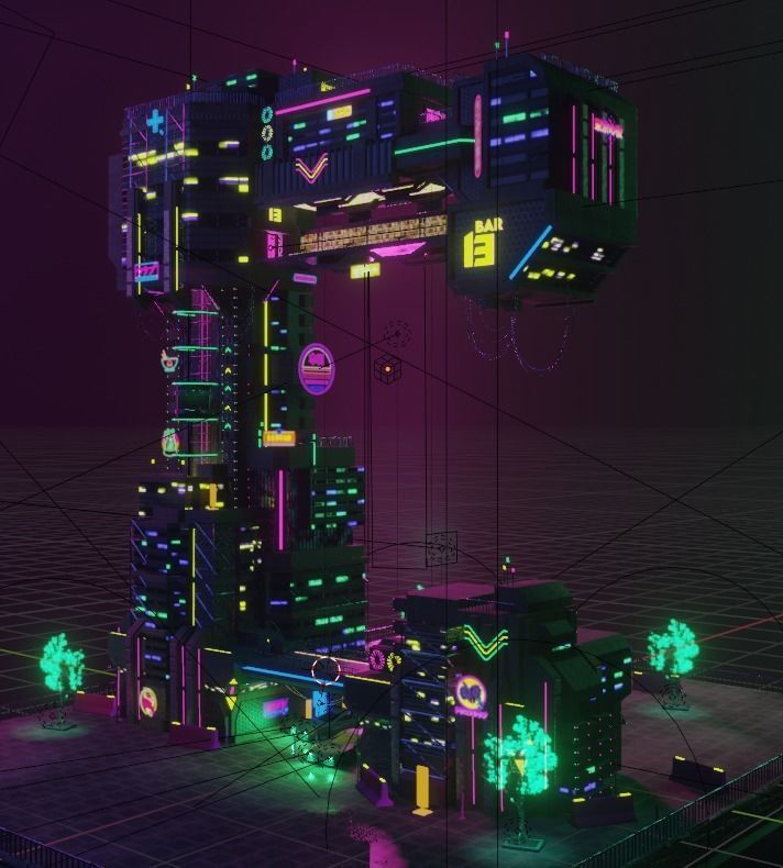 ABC Lettered Buildings - 36 Days of Type 3D model_47