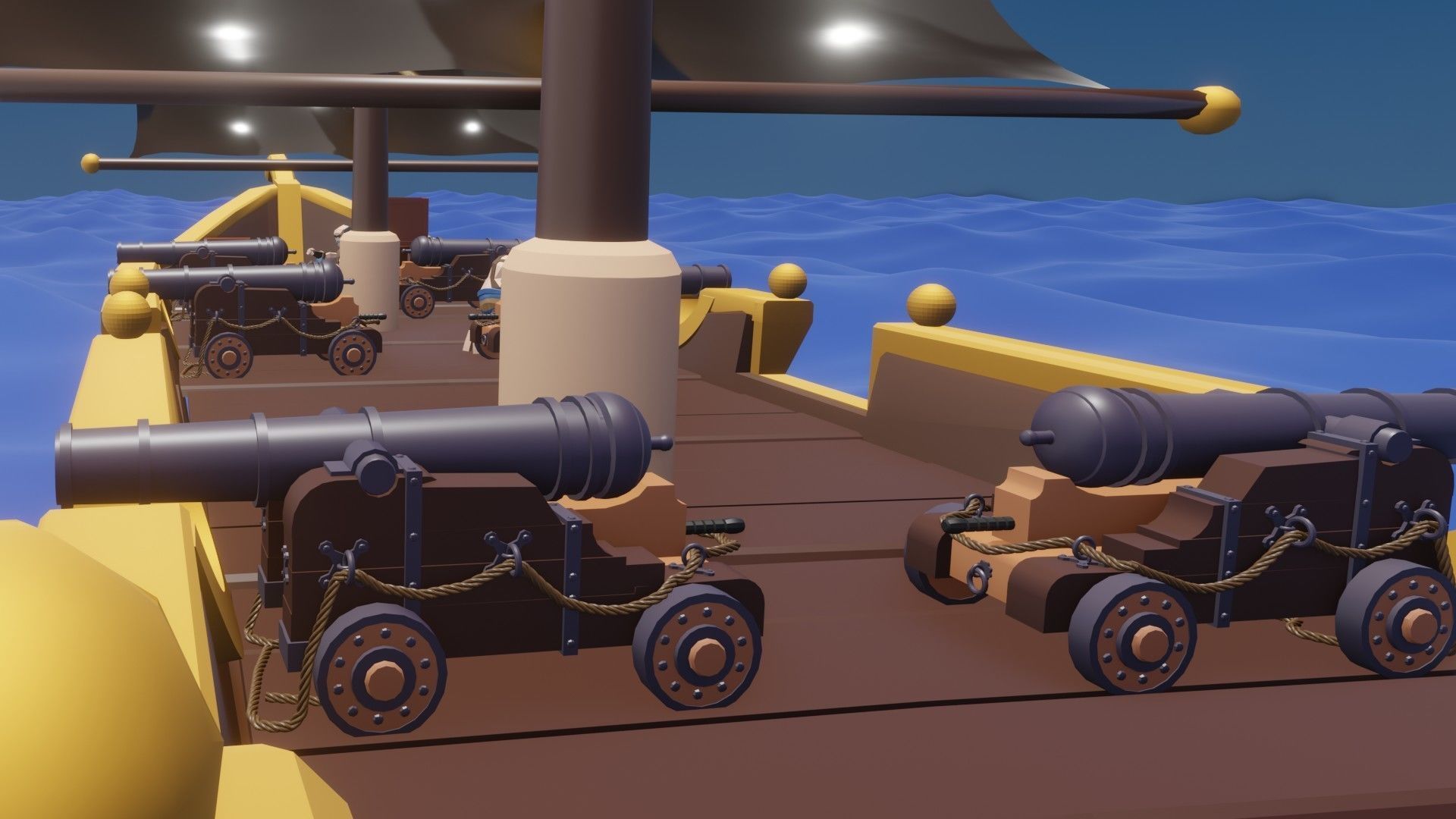 LowPoly pirate ship Low-poly 3D model_4