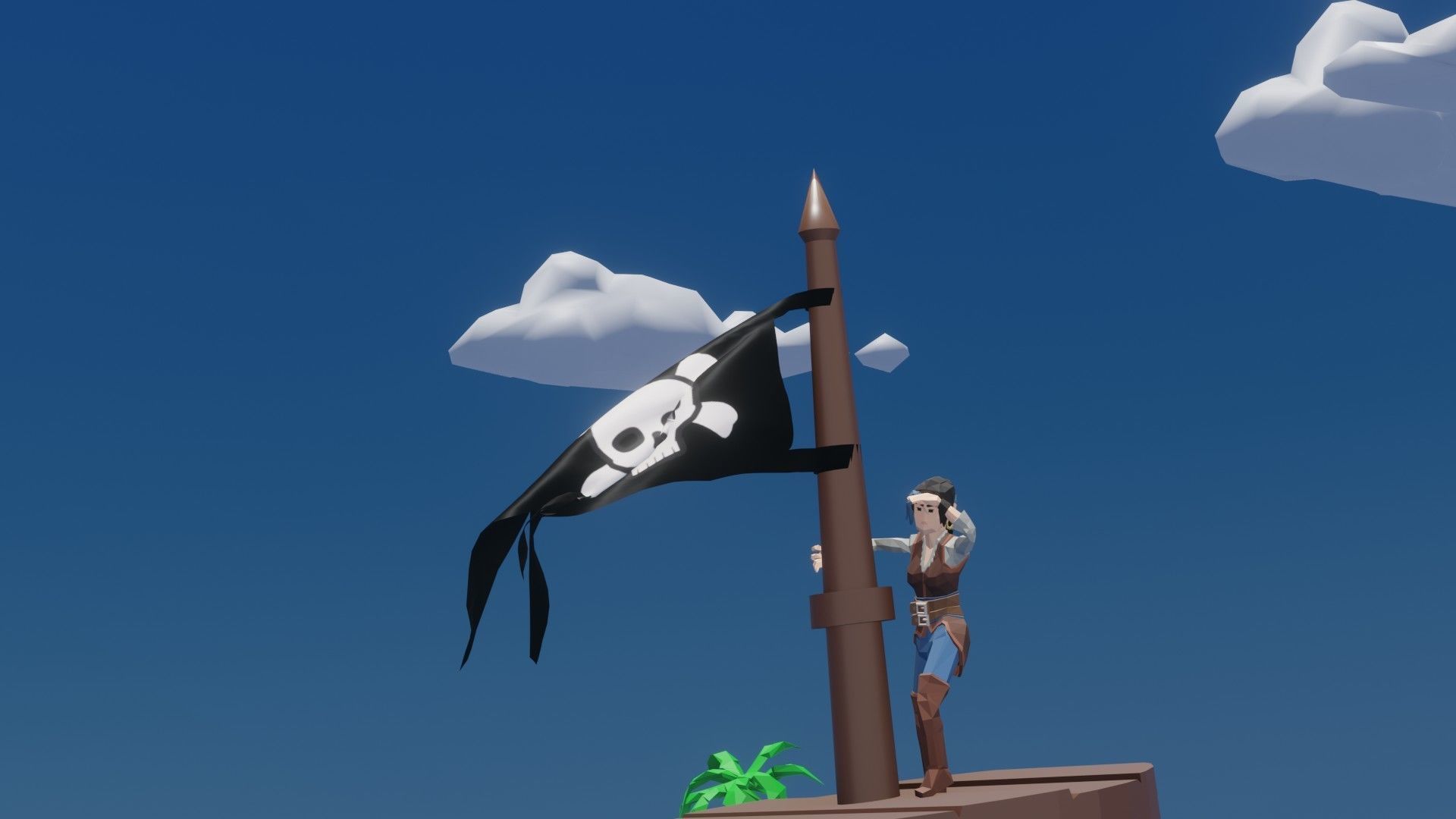 LowPoly pirate ship Low-poly 3D model_1