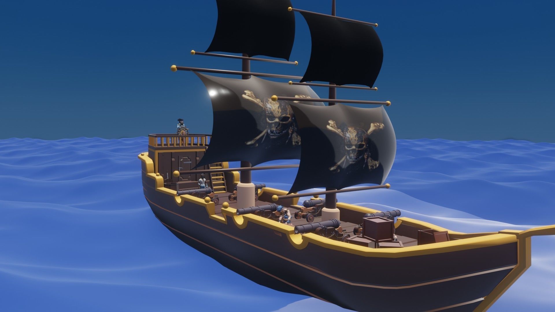 LowPoly pirate ship Low-poly 3D model_7