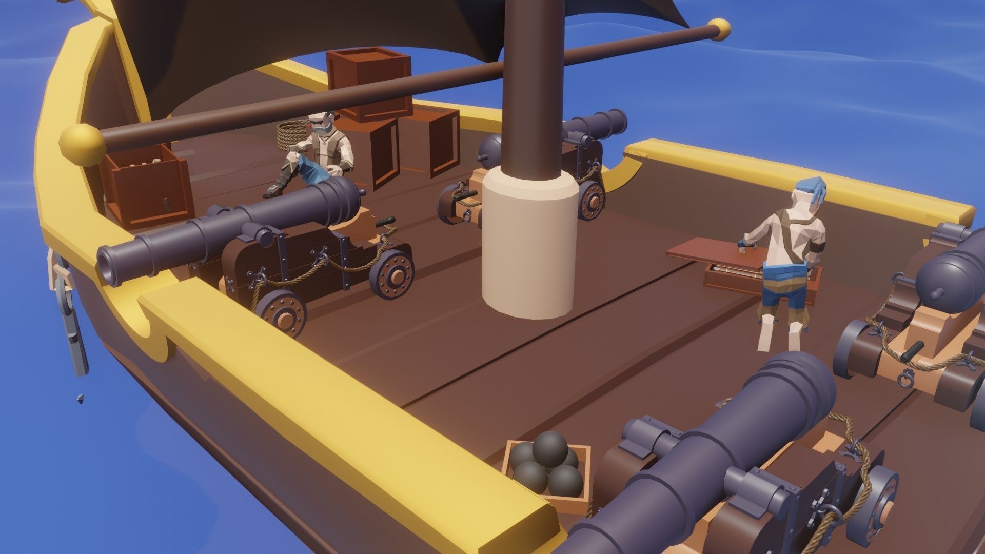 LowPoly pirate ship Low-poly 3D model_5