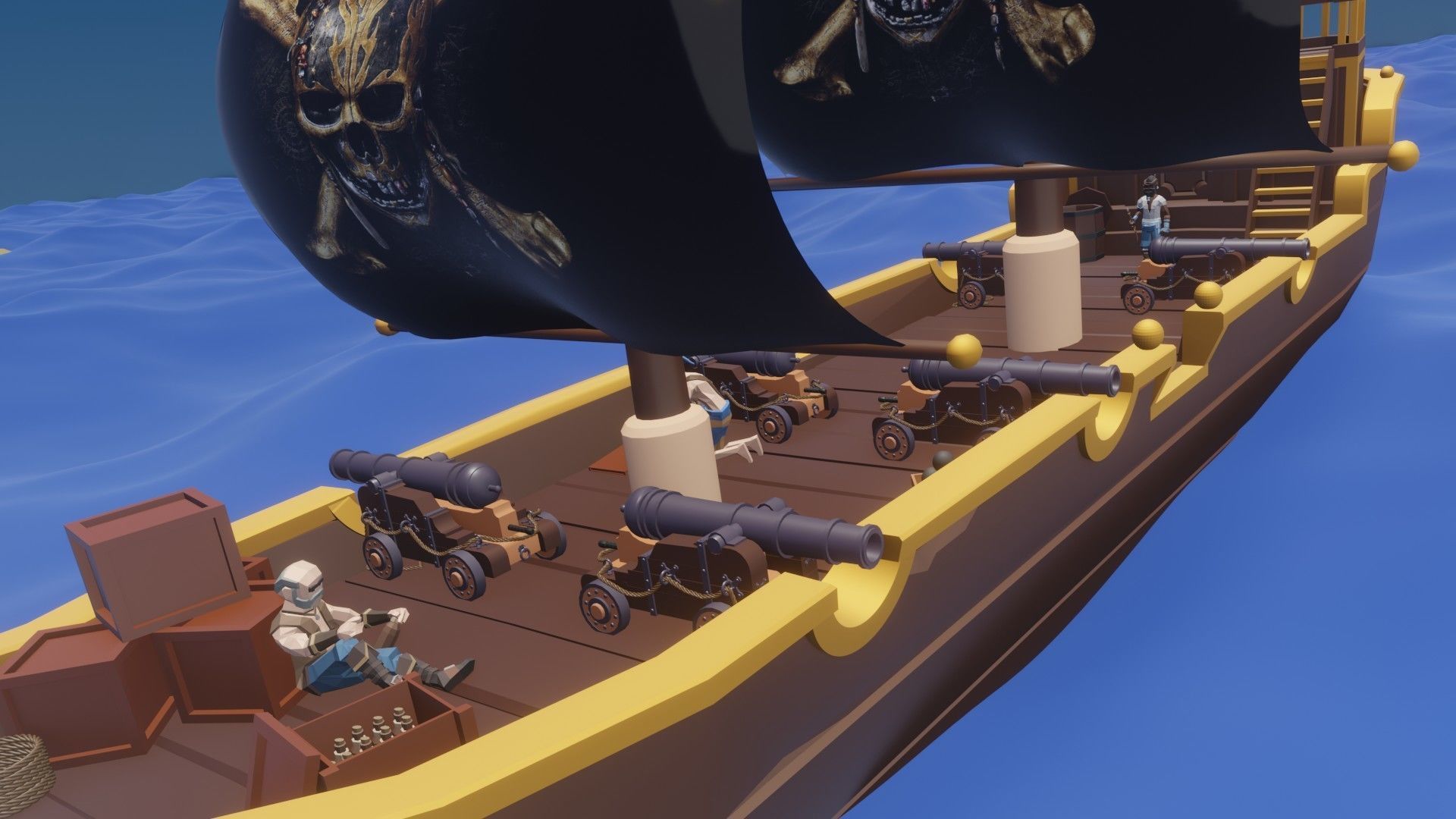 LowPoly pirate ship Low-poly 3D model_2