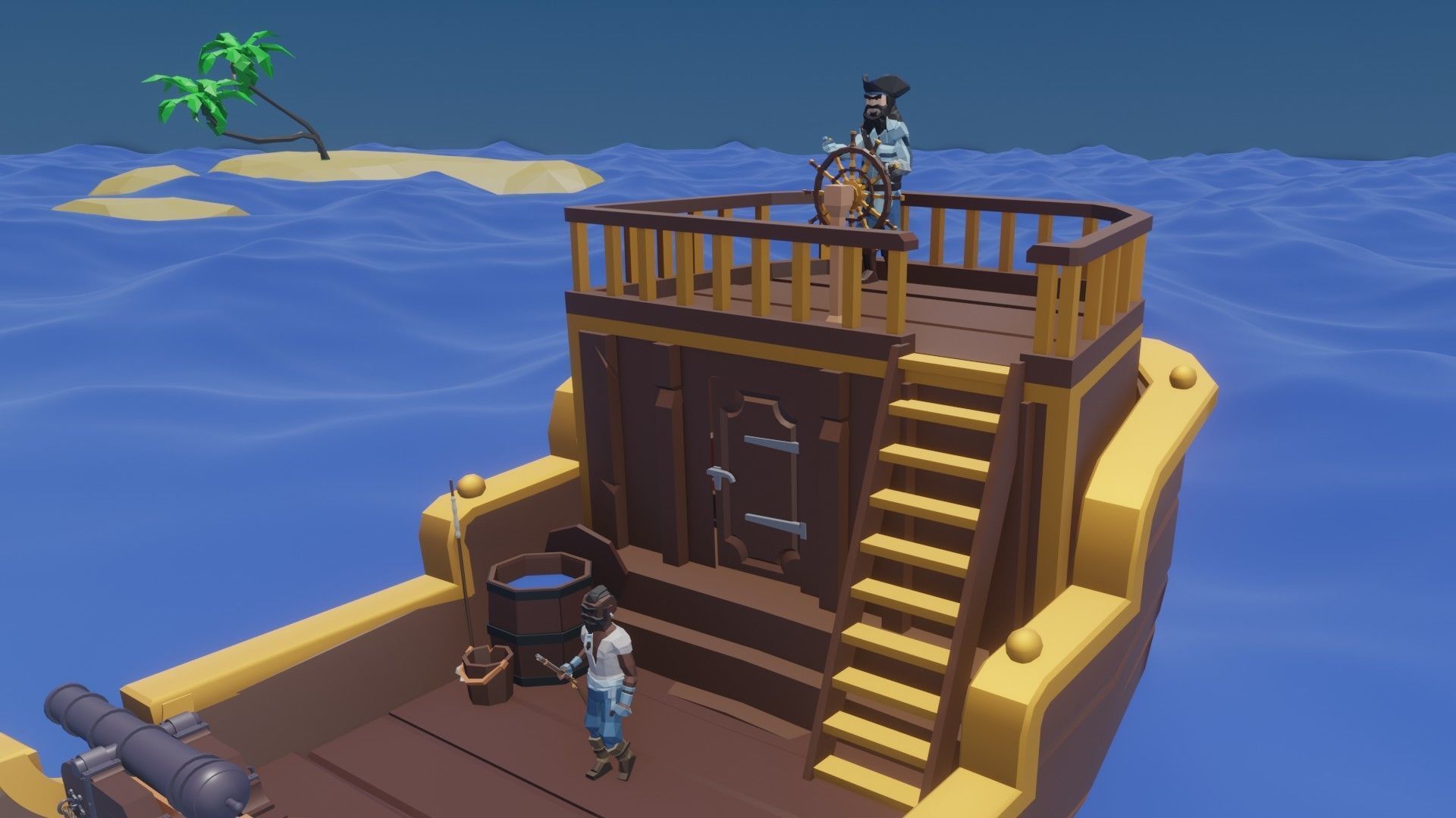LowPoly pirate ship Low-poly 3D model_3