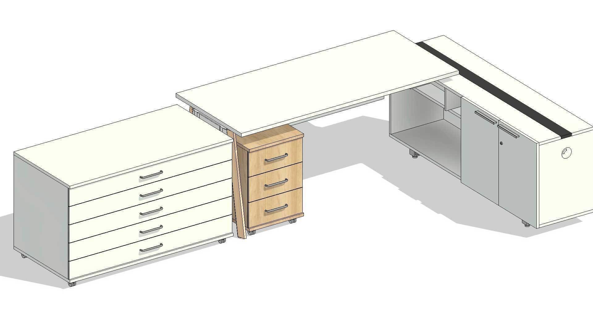 Office Desk Drawer Organizer Cabinet 3D model_1