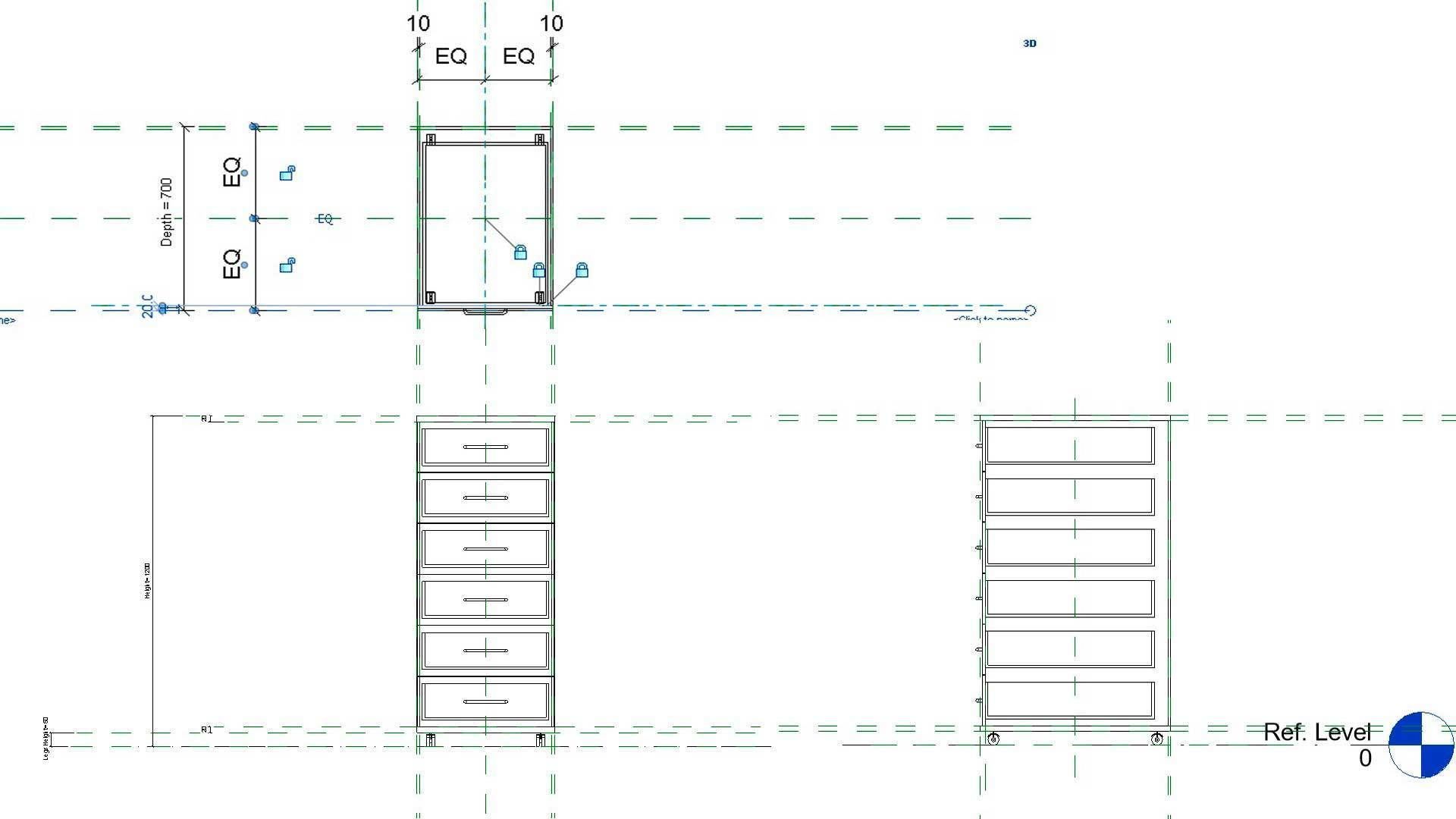 Office Desk Drawer Organizer Cabinet 3D model_2