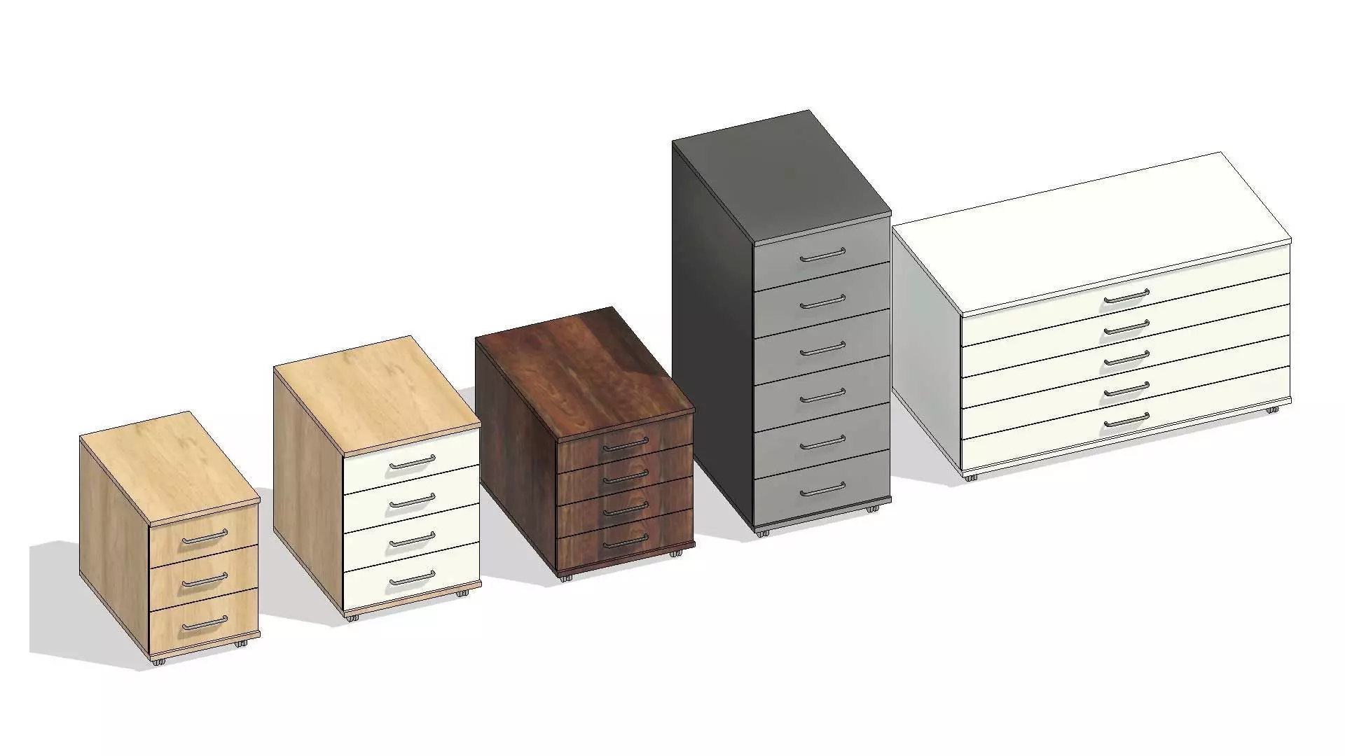 Office Desk Drawer Organizer Cabinet 3D model_0