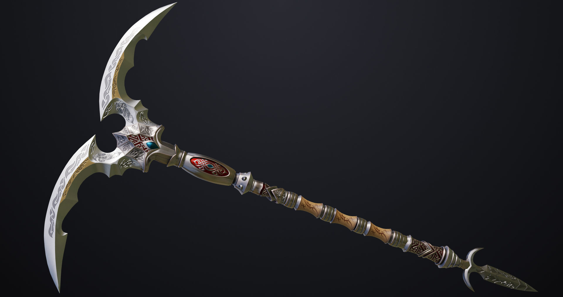Battle Axe 05 All PBR Unity UE Textures Included Low-poly 3D model_5