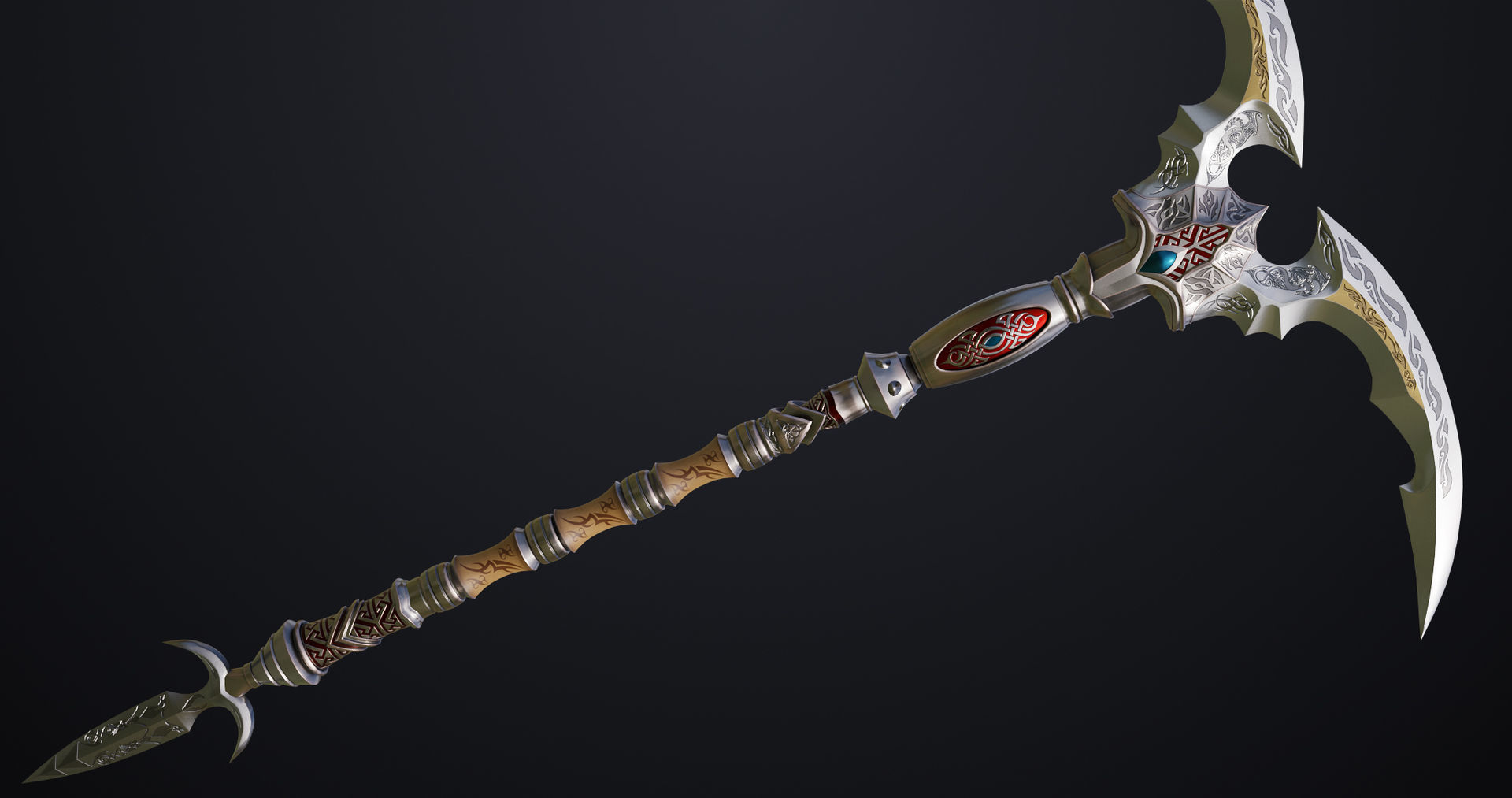 Battle Axe 05 All PBR Unity UE Textures Included Low-poly 3D model_7