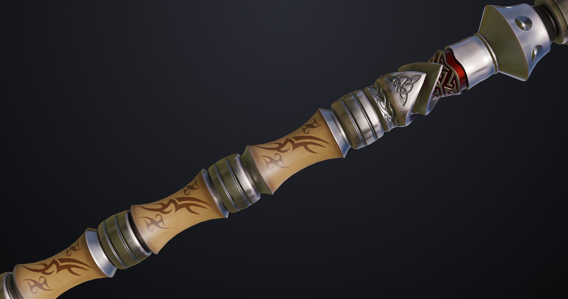 Battle Axe 05 All PBR Unity UE Textures Included Low-poly 3D model_9