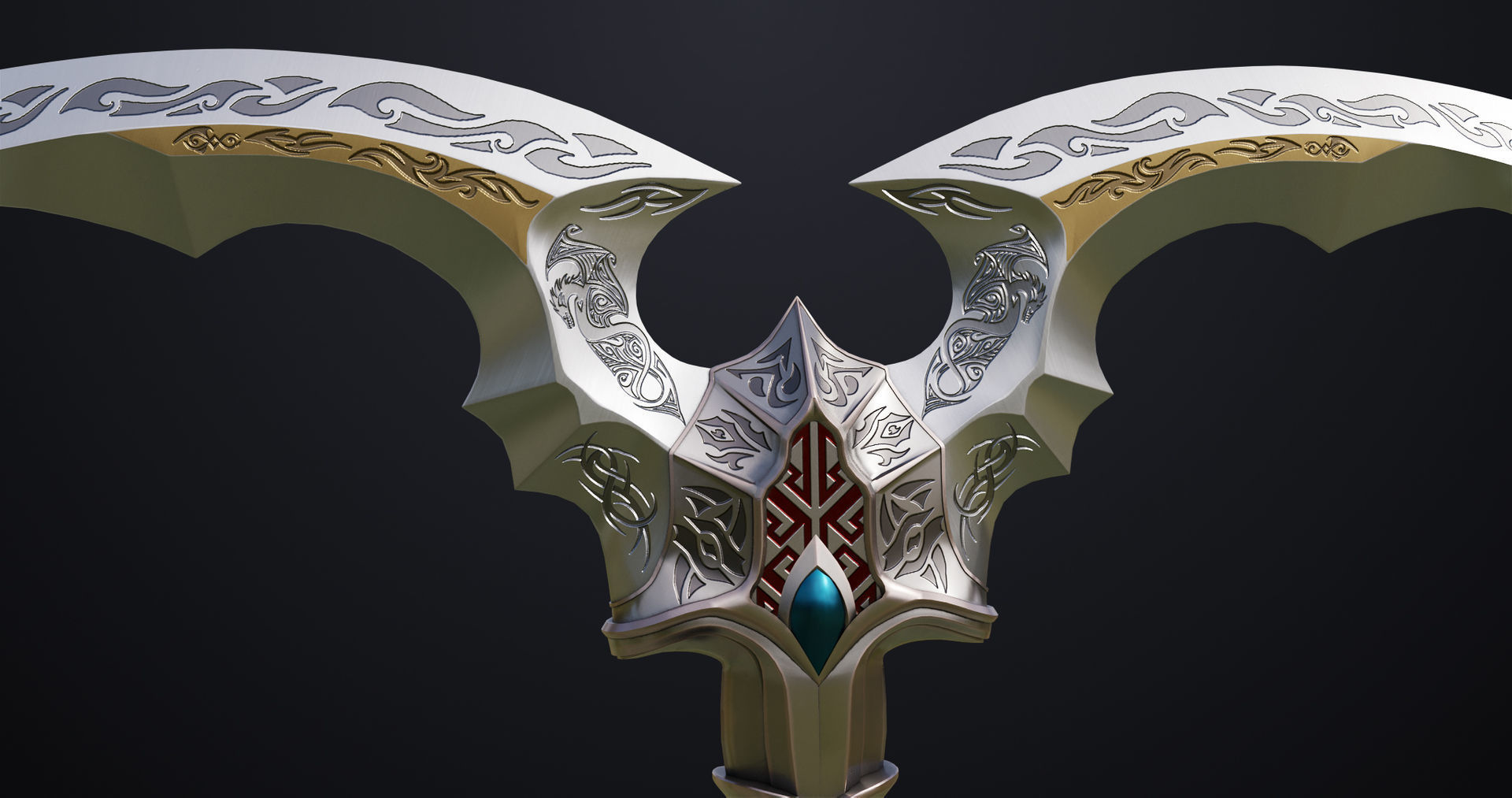 Battle Axe 05 All PBR Unity UE Textures Included Low-poly 3D model_13