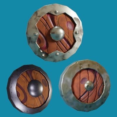 Procedural Stylized Low Poly 3 Shield Models  Low-poly 3D model_4