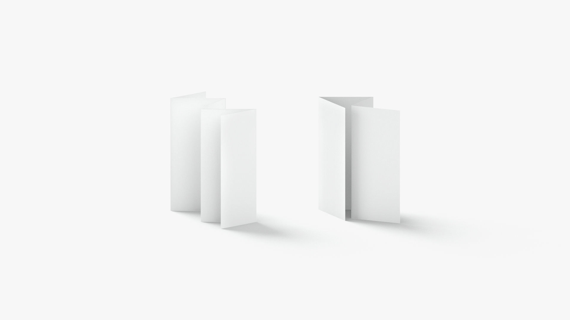 White 6 Flyers and Booklets Set - fold leaflet brochure Low-poly 3D model_3