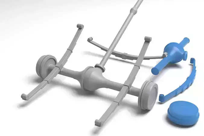 Rear old truck suspension - 3D print ready 3D print model