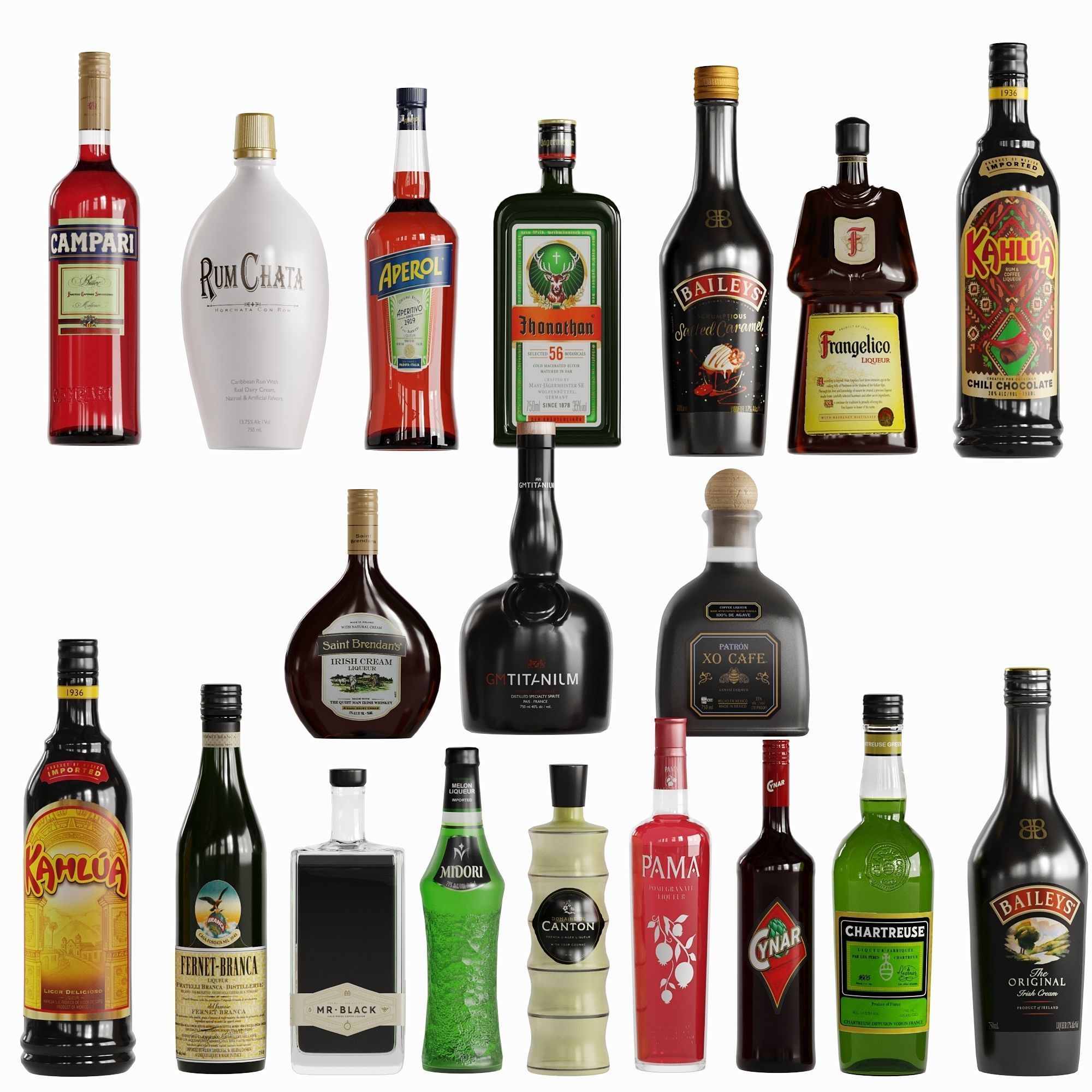 Bottles Vol 5  36 Champagne And Liqueurs Low-poly 3D model_2