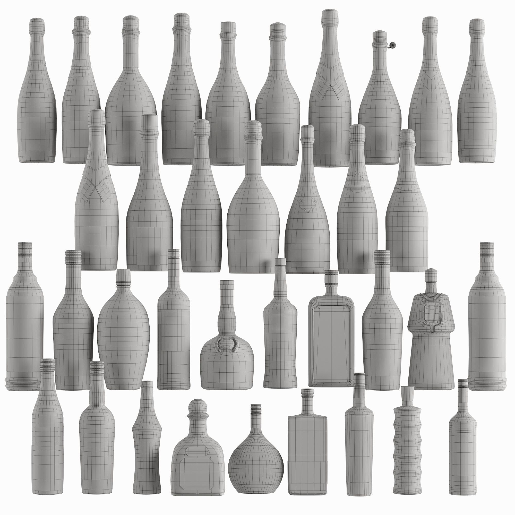 Bottles Vol 5  36 Champagne And Liqueurs Low-poly 3D model_5