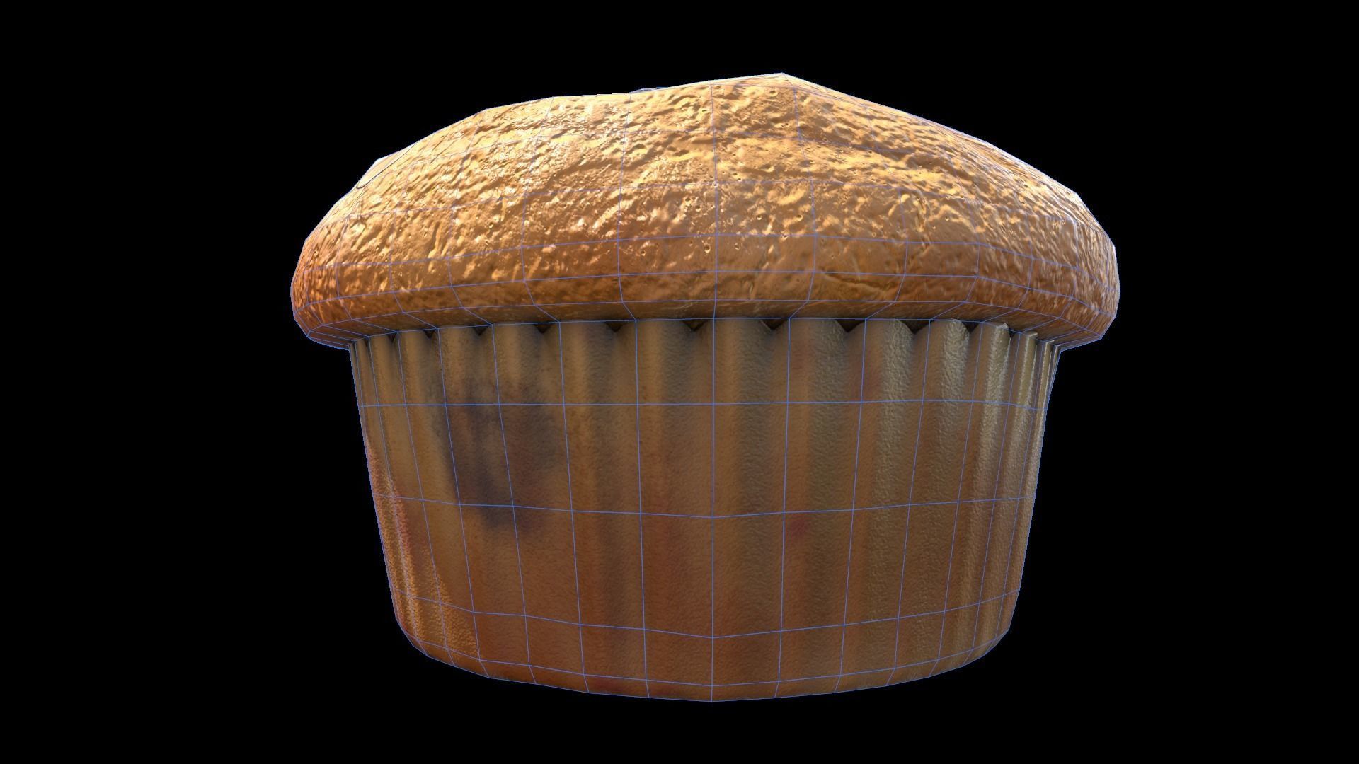 Blueberry Muffin Low-poly 3D model_10
